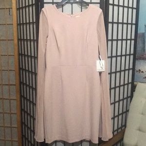 calvin klein crepe cape dress